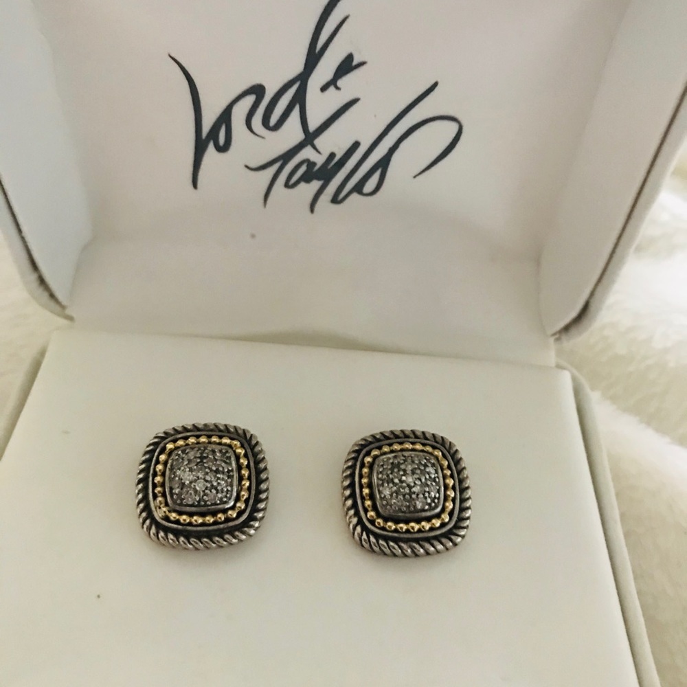 DIAMOND 14kt Gold & Sterling EarringsOwn Luxury for less DY Pave Cable Classy!
